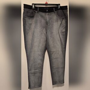 Isaac Mizrahi Women's 16P Charcoal and Black Skinny Jeans